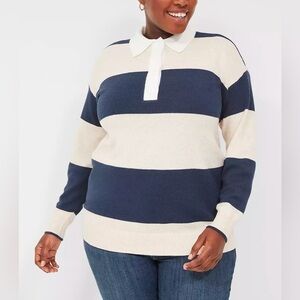 Lane Bryant Striped Polo Sweater 18/20